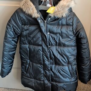 Crazy 8 Black Jacket with Faux Fur Trim